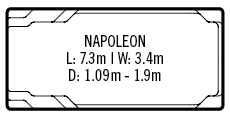 Napoleon Fibreglass Swimming Pool | Family Pool | Backyard Pool | 7.3m x 3.4m Pool