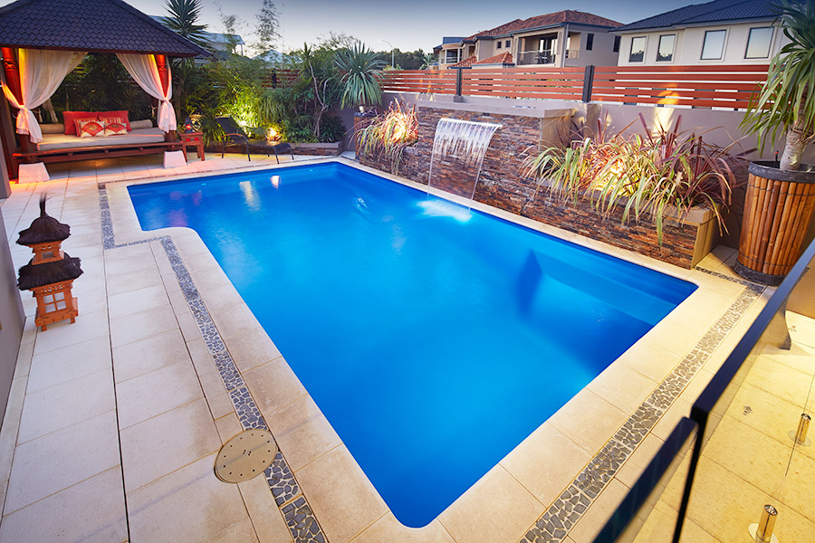 Popular geometric pool design replicating one of the most sought after shapes in concrete pools.