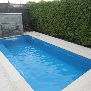 "Portofino" Fibreglass Swimming Pool with "Pacific Blue" Pool Colour