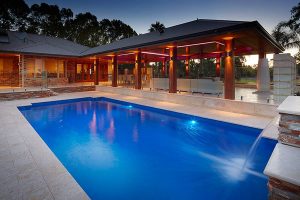 "Monaco" Inground Fibreglass Medium Swimming Pool -10.6m x 4.4m | Pool Colour : Assana Blue