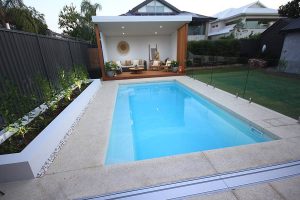 "Positano" Inground Fibreglass Small Pool - 6m x 3.2m | Pool Colour : Sky Blue