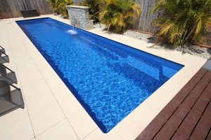 "Ultimo" Inground Large Fibreglass Swimming Pool - 11m x 2.5m | Pool Colour : Cyber Blue