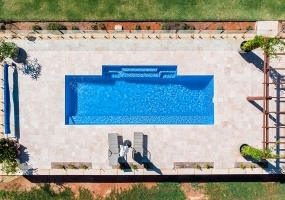 Amalfi Large Fibreglass Pool - 9m x 3.6m | Pool Colour : Horizon